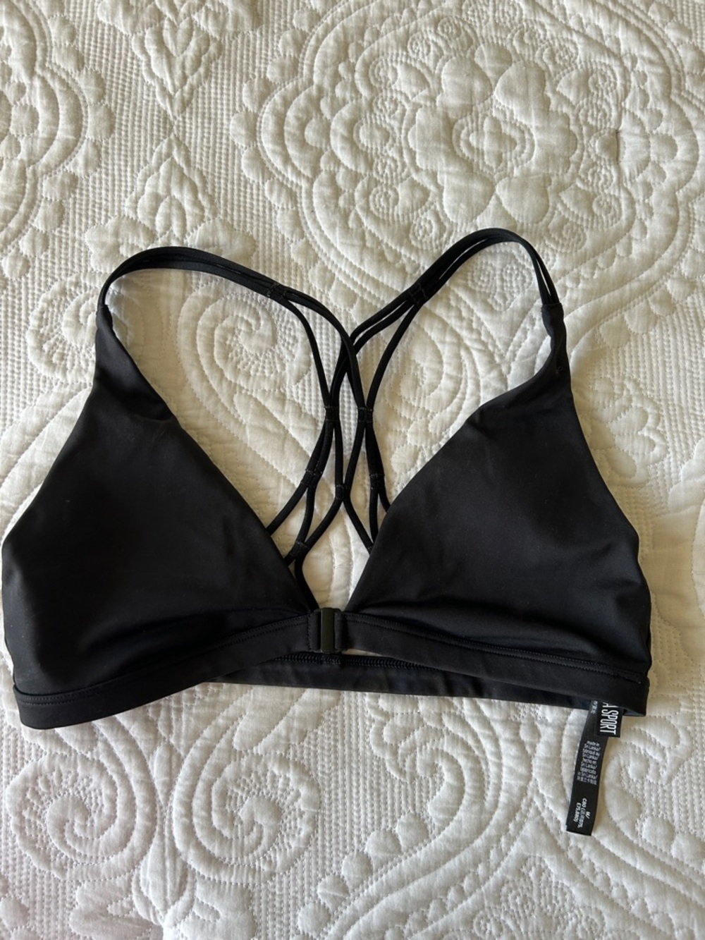 Strappy Black Bralette with Decorative Back - Women Intimates